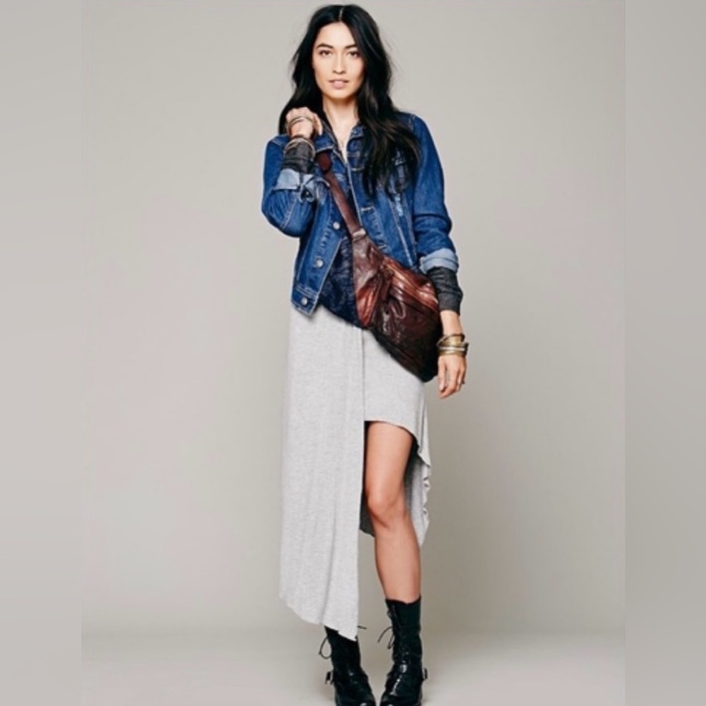 Free People asymmetrical grey skirt